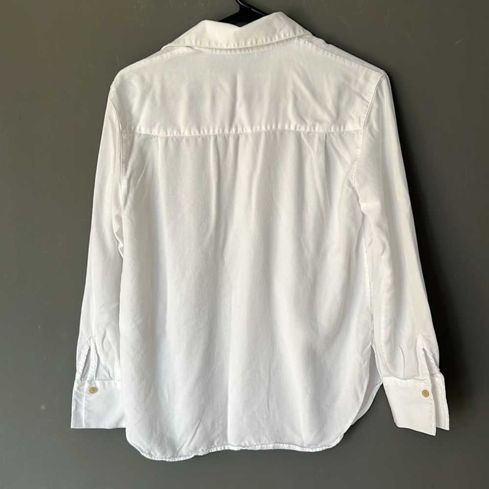 Vince White Button Up Long Sleeve Top XS - image 3