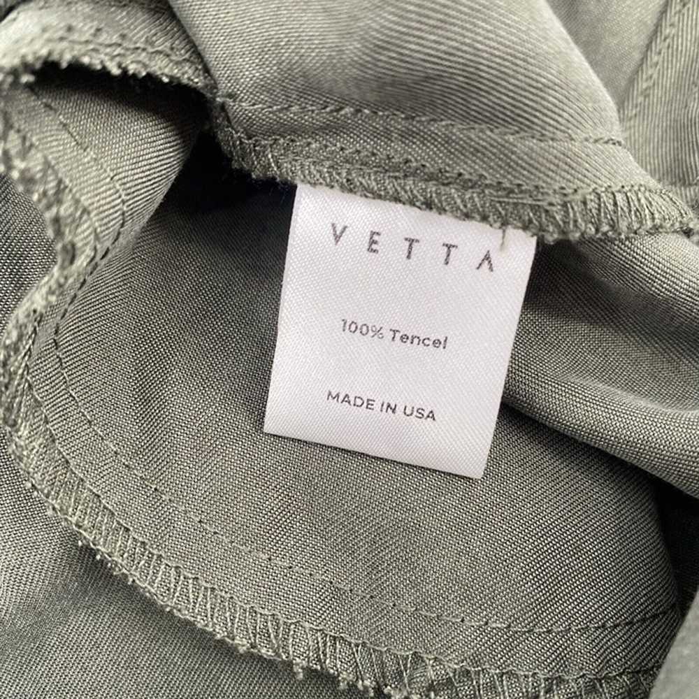 VETTA Size XS Olive Green Tencel Button Front Tun… - image 3