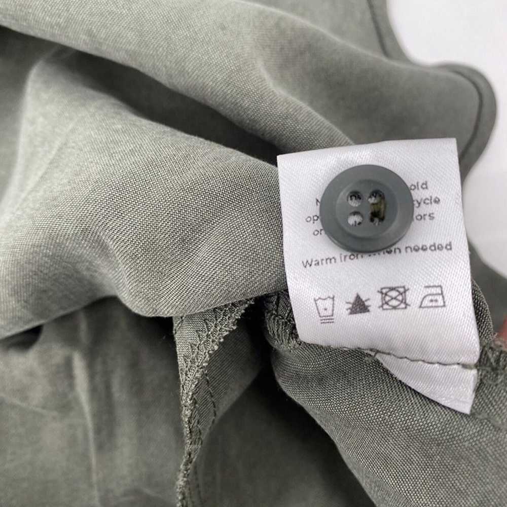 VETTA Size XS Olive Green Tencel Button Front Tun… - image 4