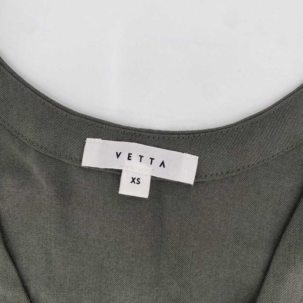 VETTA Size XS Olive Green Tencel Button Front Tun… - image 5