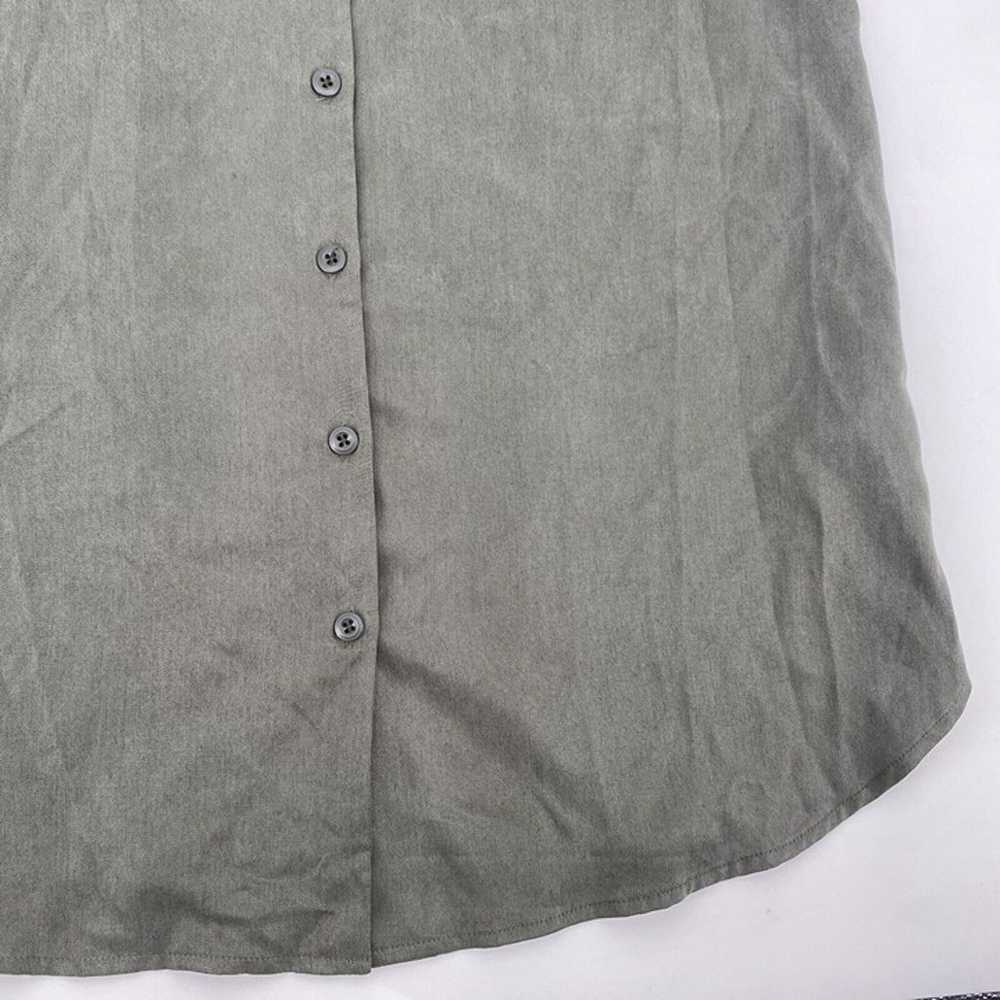 VETTA Size XS Olive Green Tencel Button Front Tun… - image 7