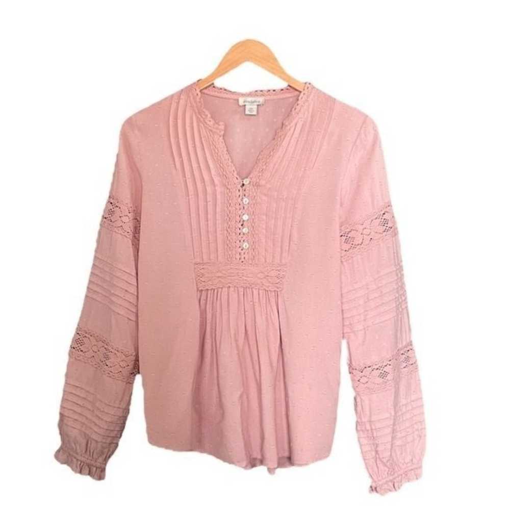 Sundance Embroidered Tunic Blouse Relaxed Fit Pin… - image 4