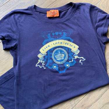 Juicy Couture ‘Life, Love, Juicy’ Blue y2k tee - image 1