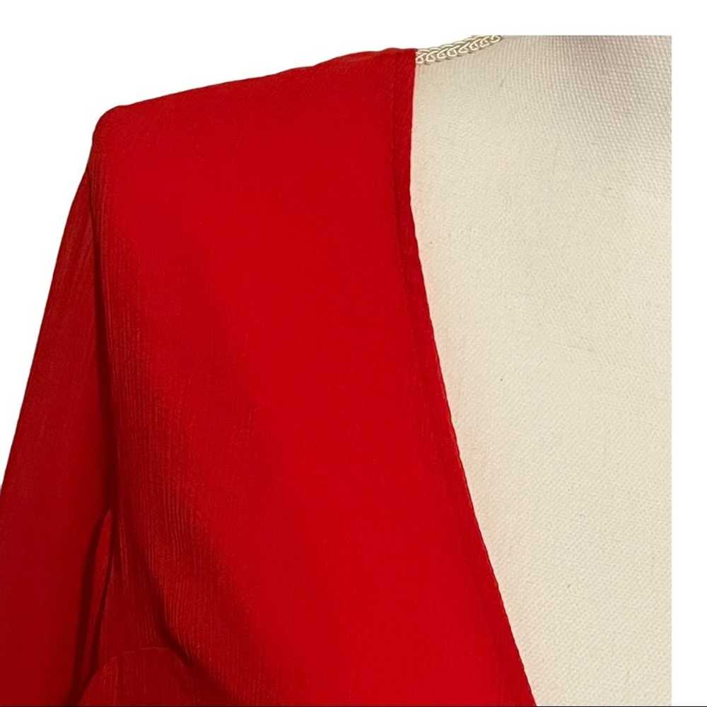 Tularosa Red Long Sleeve Ruffle Winnie Top Small - image 4