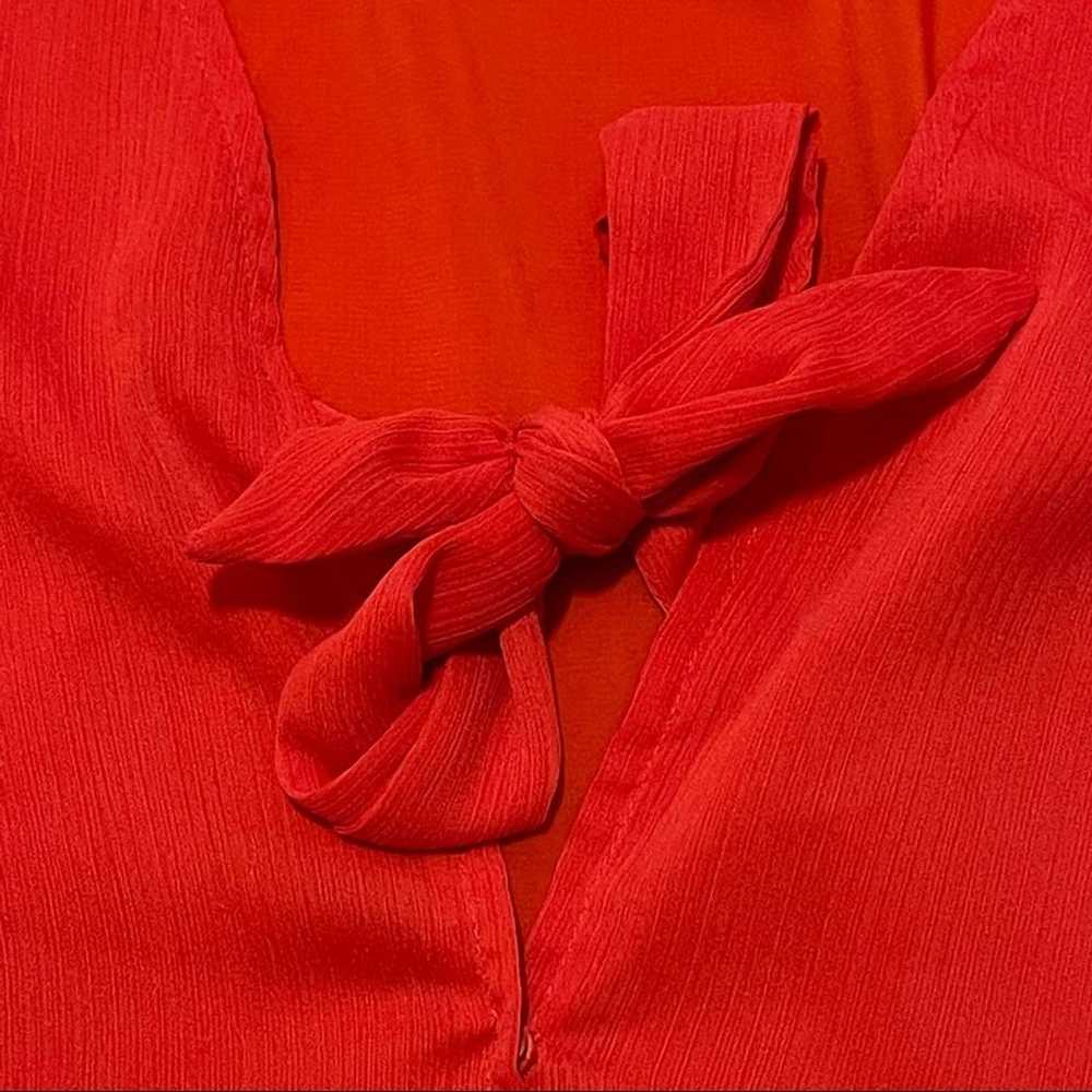Tularosa Red Long Sleeve Ruffle Winnie Top Small - image 6