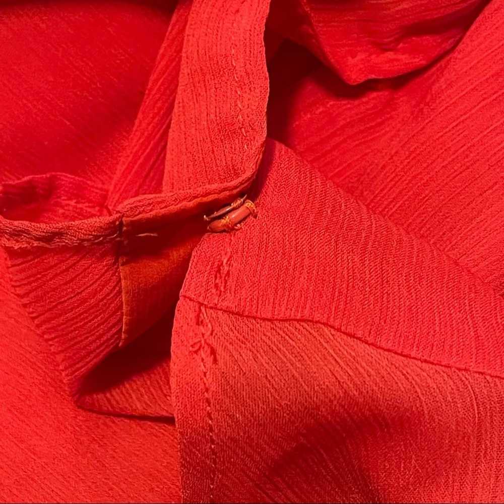 Tularosa Red Long Sleeve Ruffle Winnie Top Small - image 9