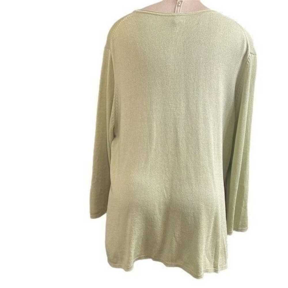 Eileen Fisher Woman Green Italian Yarn Silk Shirt… - image 3