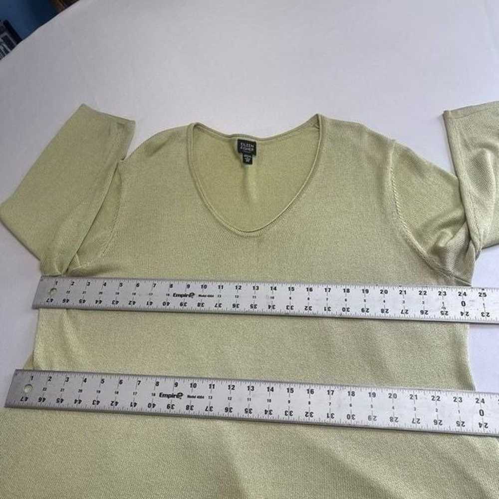Eileen Fisher Woman Green Italian Yarn Silk Shirt… - image 4