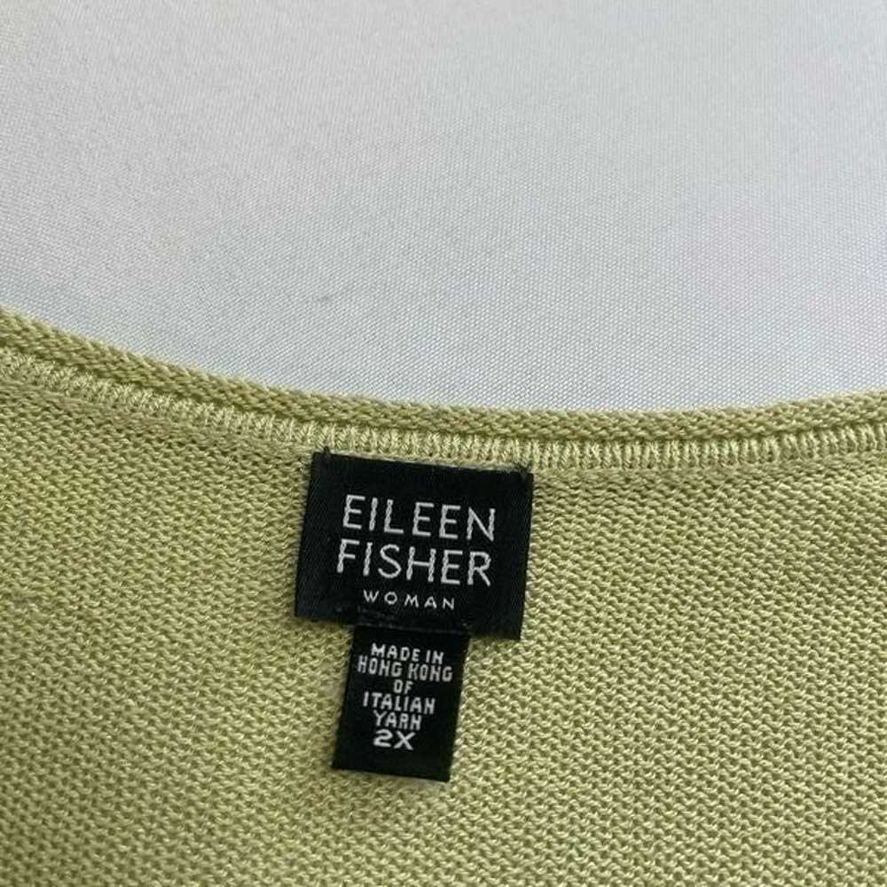 Eileen Fisher Woman Green Italian Yarn Silk Shirt… - image 5