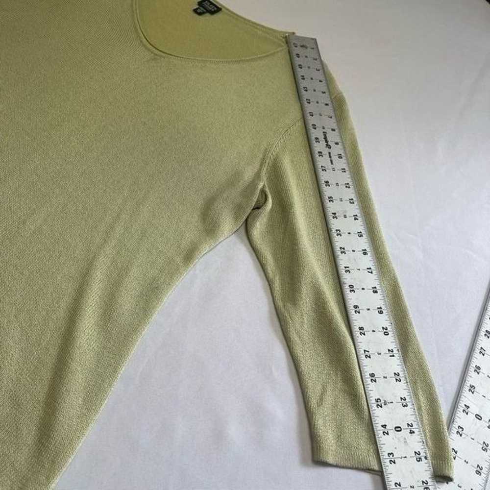 Eileen Fisher Woman Green Italian Yarn Silk Shirt… - image 7