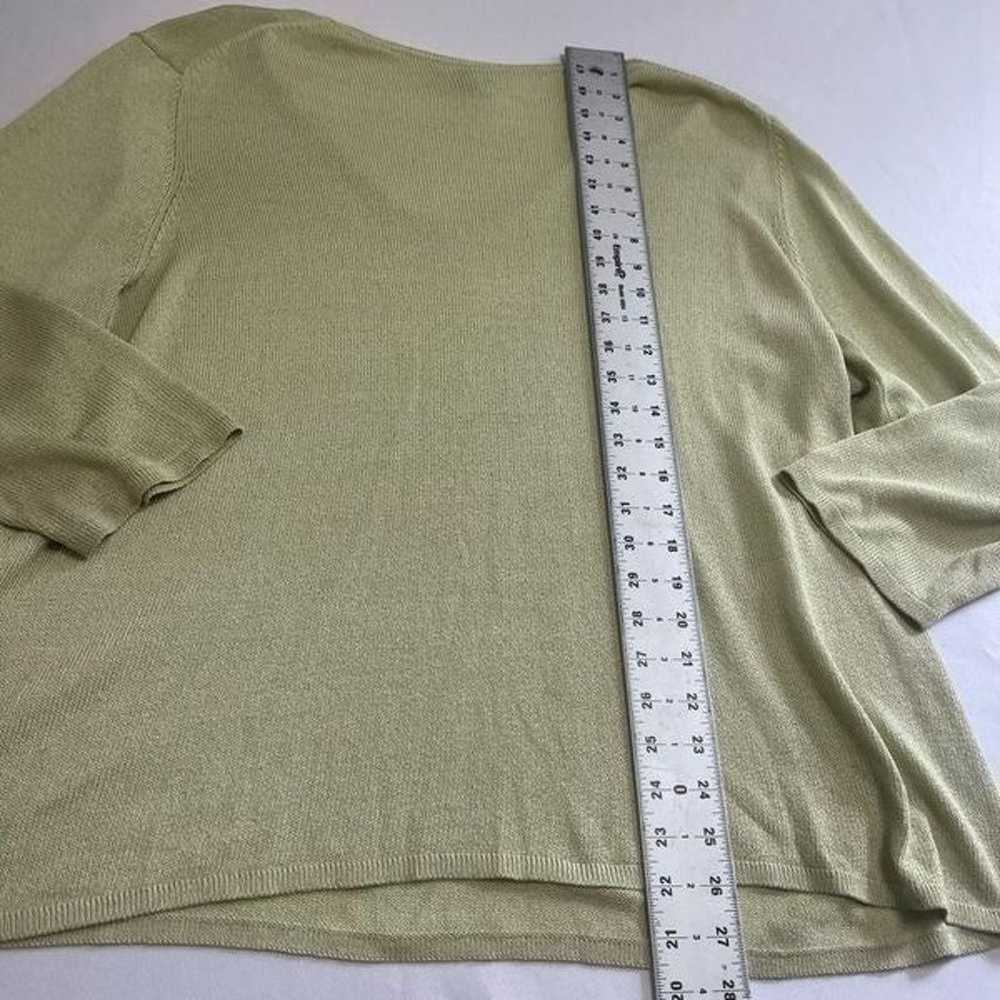 Eileen Fisher Woman Green Italian Yarn Silk Shirt… - image 8