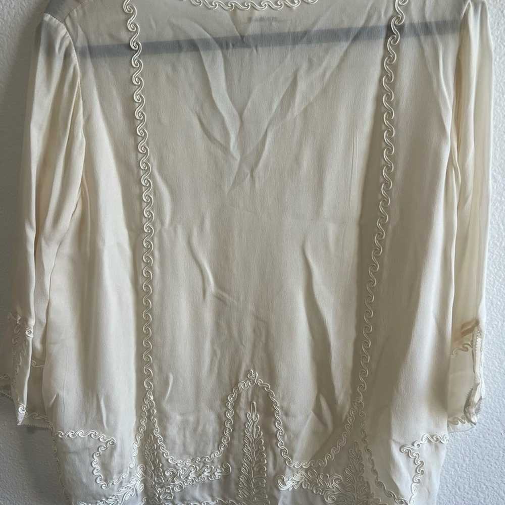 The Great.  Cream Silk V neck Blouse Size 1 - image 5