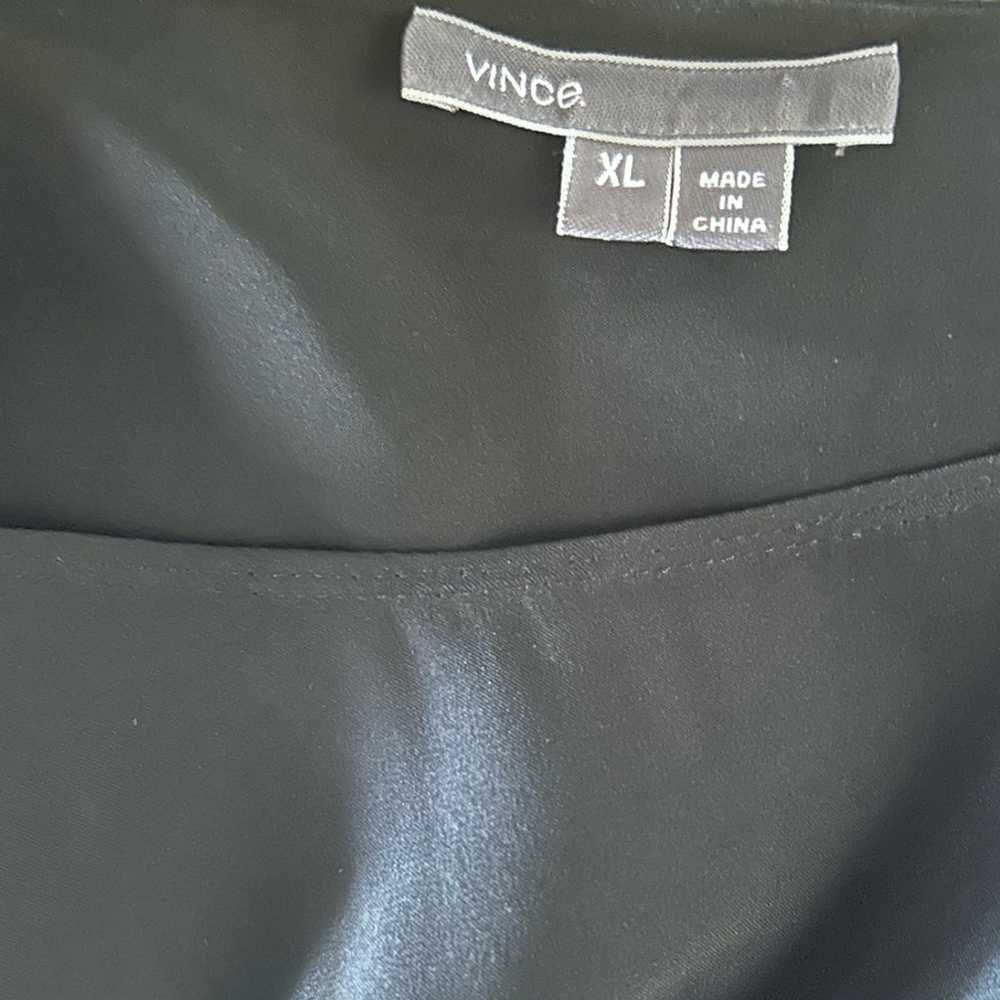 Vince Black 100% Silk Button Shoulder Short Sleev… - image 11