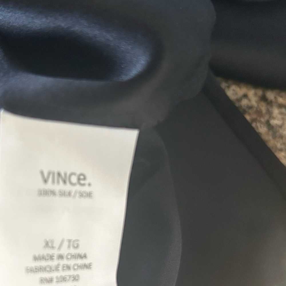 Vince Black 100% Silk Button Shoulder Short Sleev… - image 12