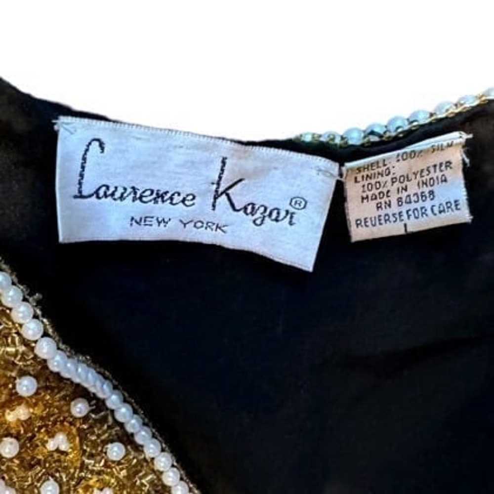 Laurence Kazar Vintage 80’s Black Gold Fully Bead… - image 3