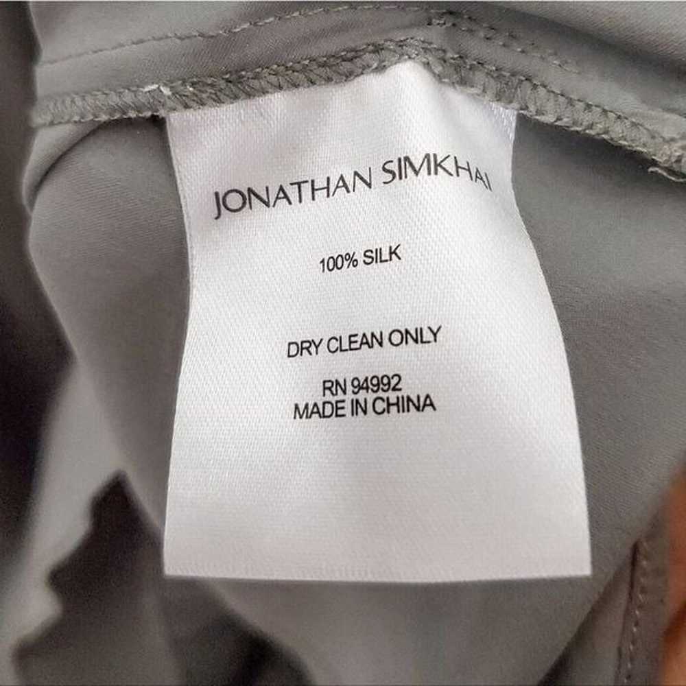 Jonathan Simkhai Sage Green Remington 100% Silk V… - image 5