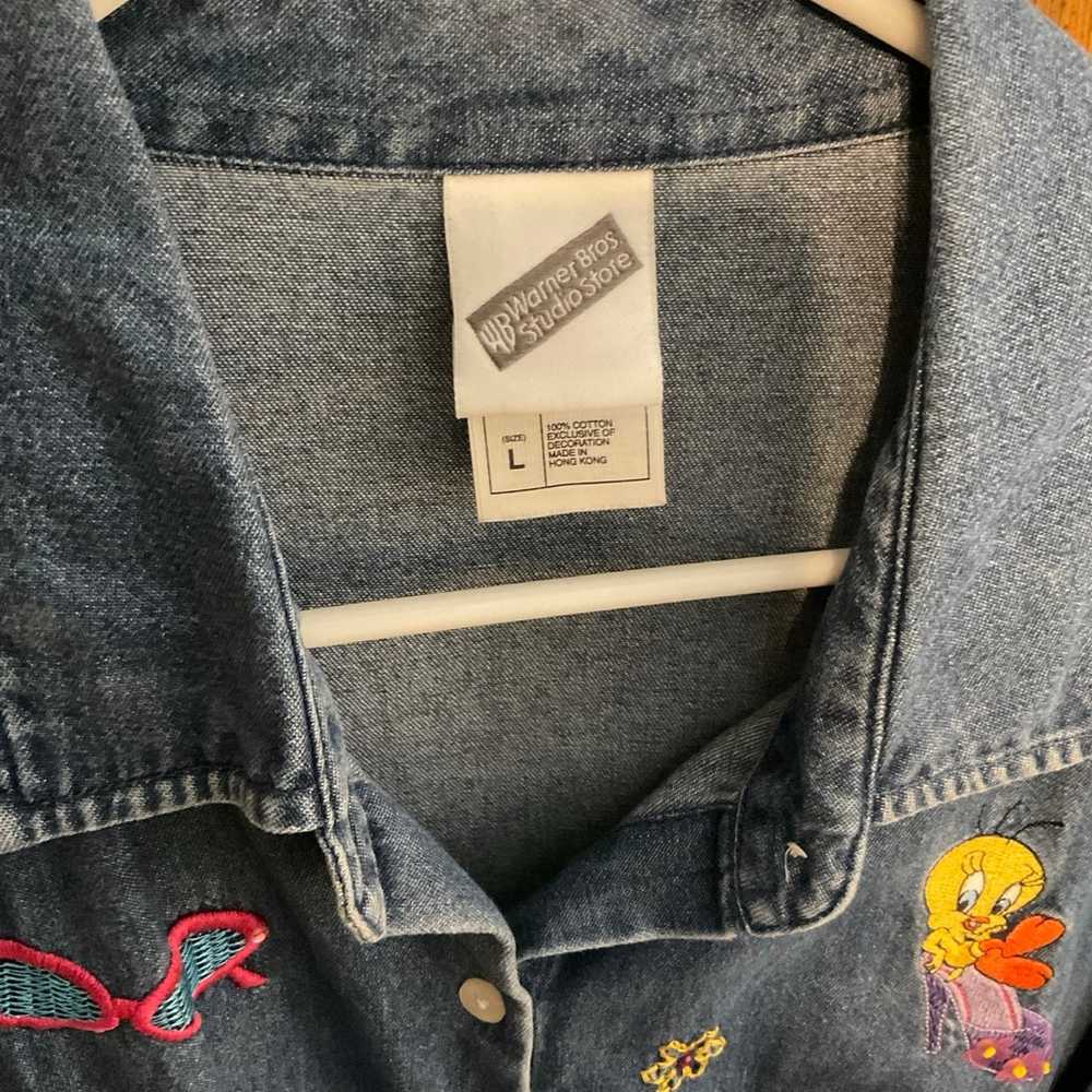 Warner Bros. Brand New Vintage Tweety Denim Shirt - image 2