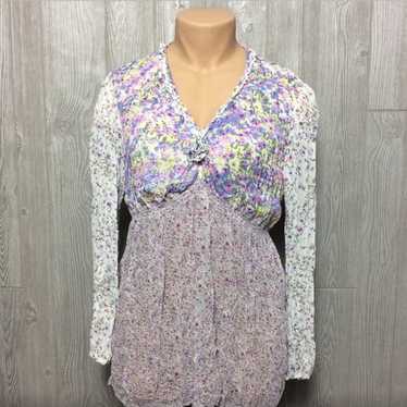 Lavender floral Kaktus blouse L - image 1