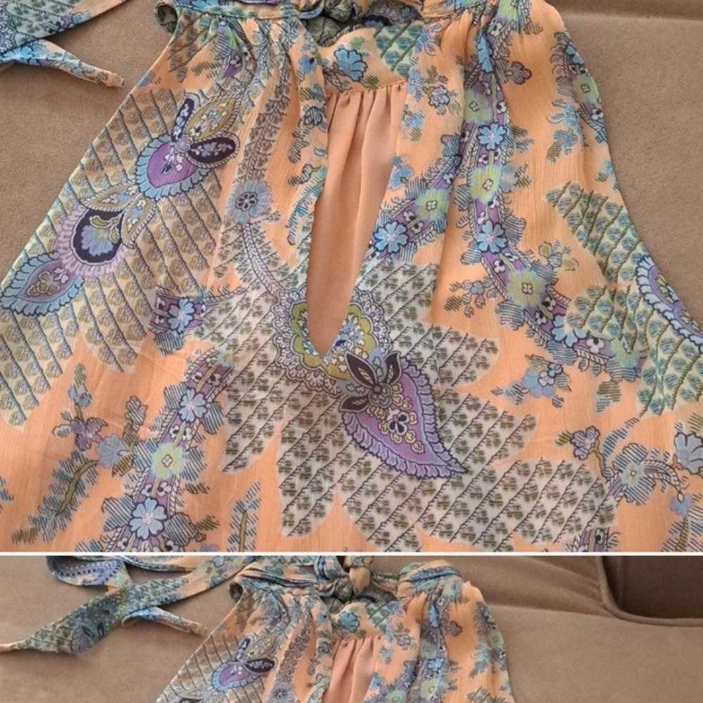ramy brook peach,multi color silk lined camisole … - image 6