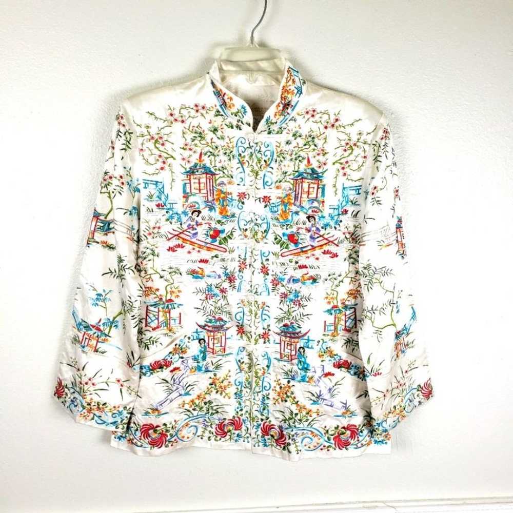 Women's Vintage by Chico's Silk Blend Chinese Col… - image 1