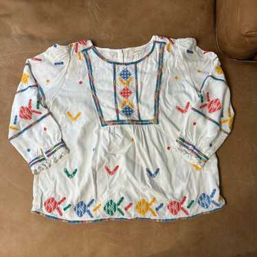 ba&sh Colorful Embroidered Blouse Size 4 - Small … - image 1