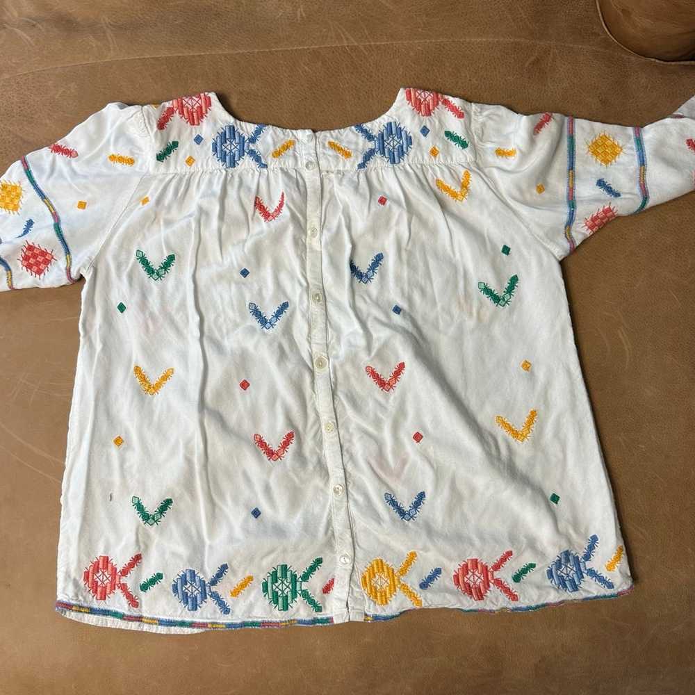 ba&sh Colorful Embroidered Blouse Size 4 - Small … - image 9