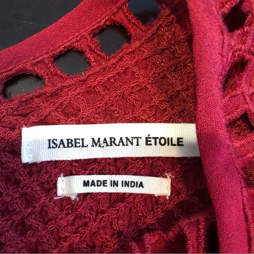 Isabel Marant Etoile Ethan red embroidered cutout… - image 10