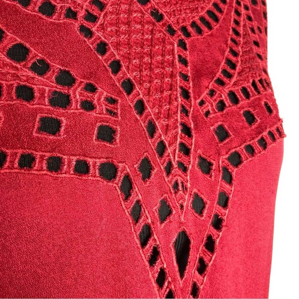 Isabel Marant Etoile Ethan red embroidered cutout… - image 5