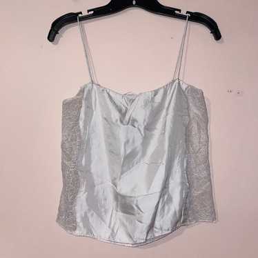 VIDEN Pale Pink Lace 100% Silk Reese Cami Tank To… - image 1