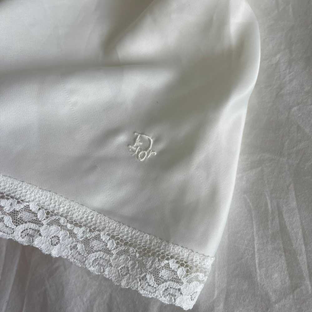 Vintage Christian Dior White Satin Lace Tank Cami… - image 2