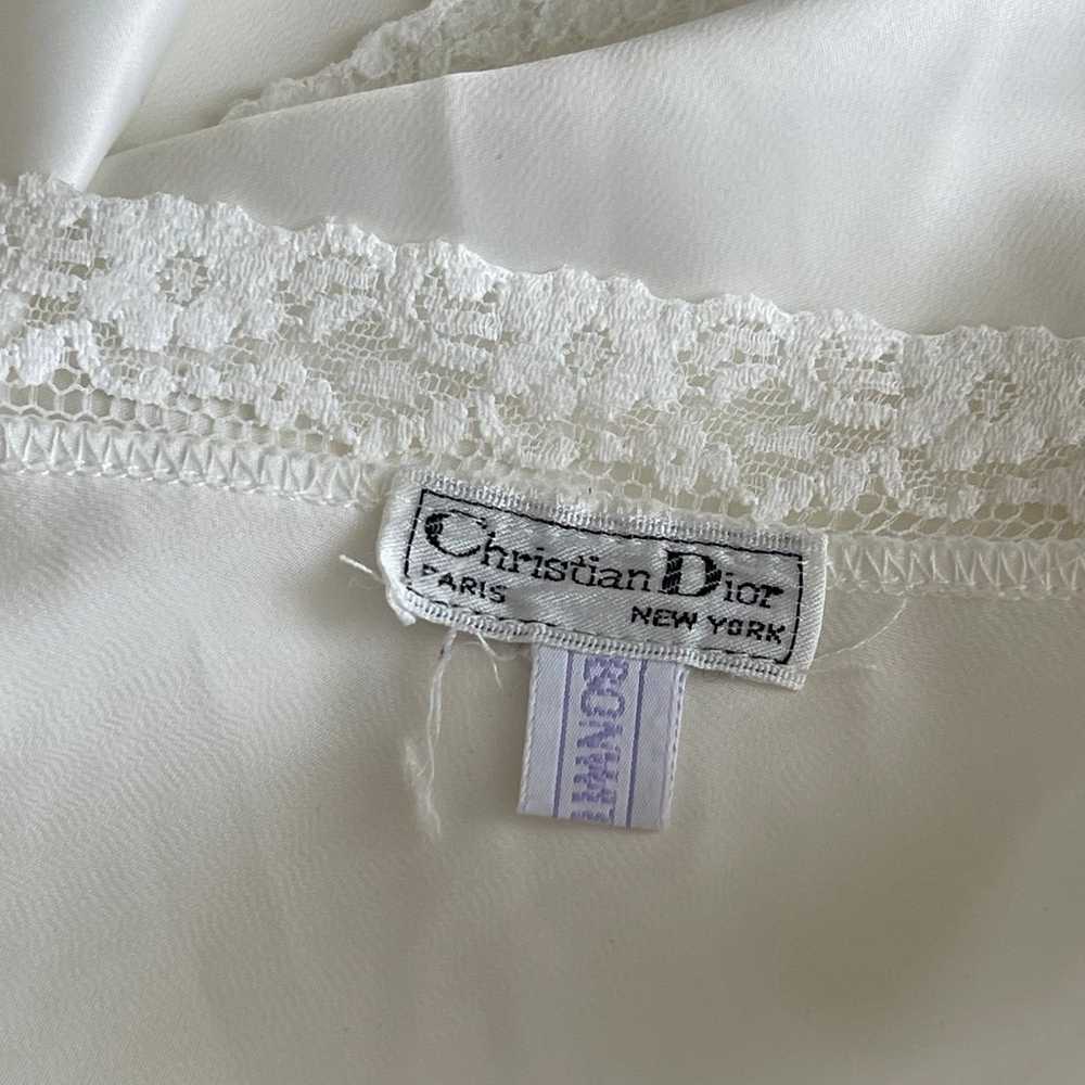 Vintage Christian Dior White Satin Lace Tank Cami… - image 6