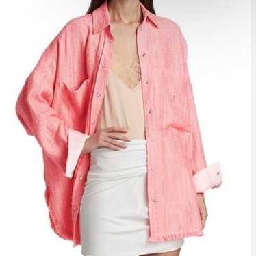 IRO FOUNDA OVERSIZED CORAL SHIRT SHACKET - image 1