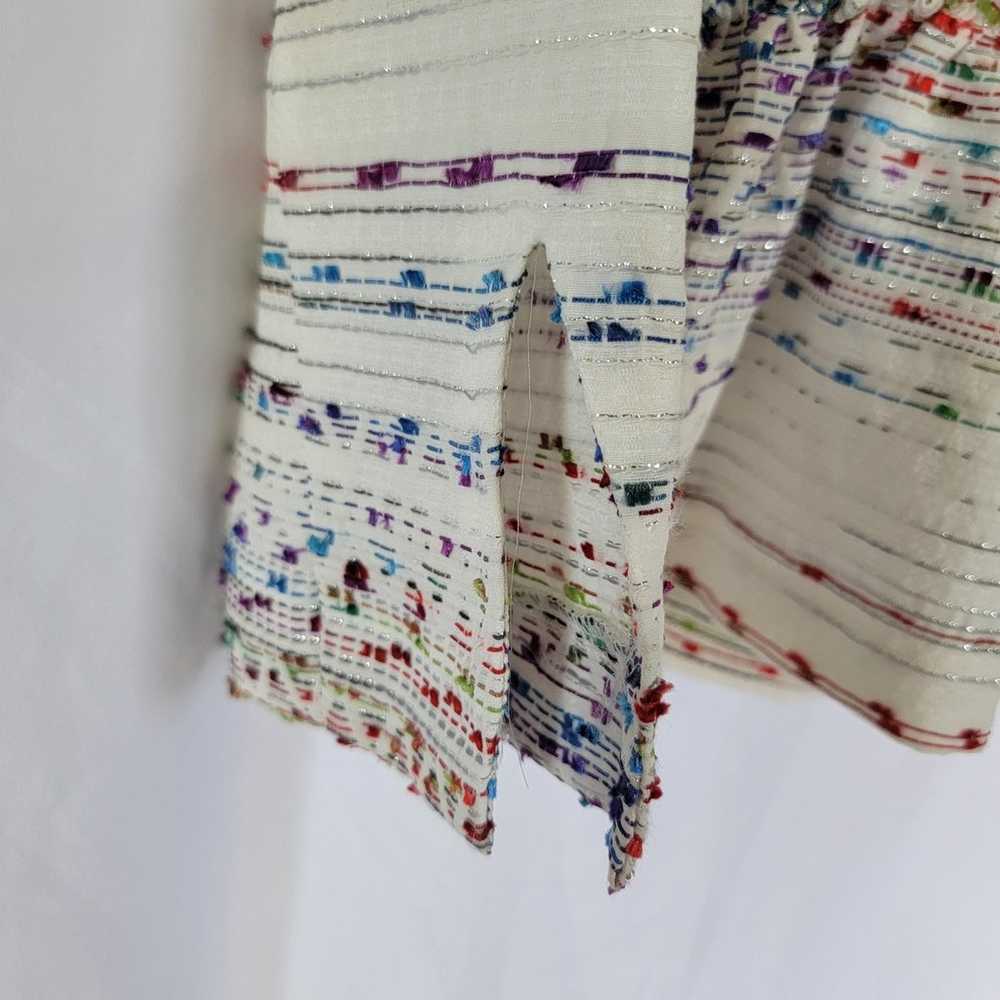 Zara White Metallic Colorful Confetti Tweed Peplu… - image 4