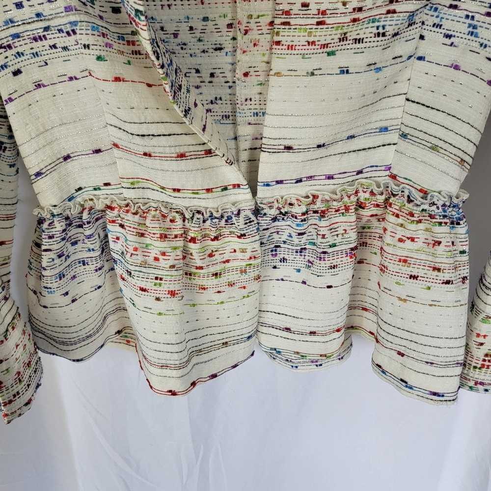 Zara White Metallic Colorful Confetti Tweed Peplu… - image 5