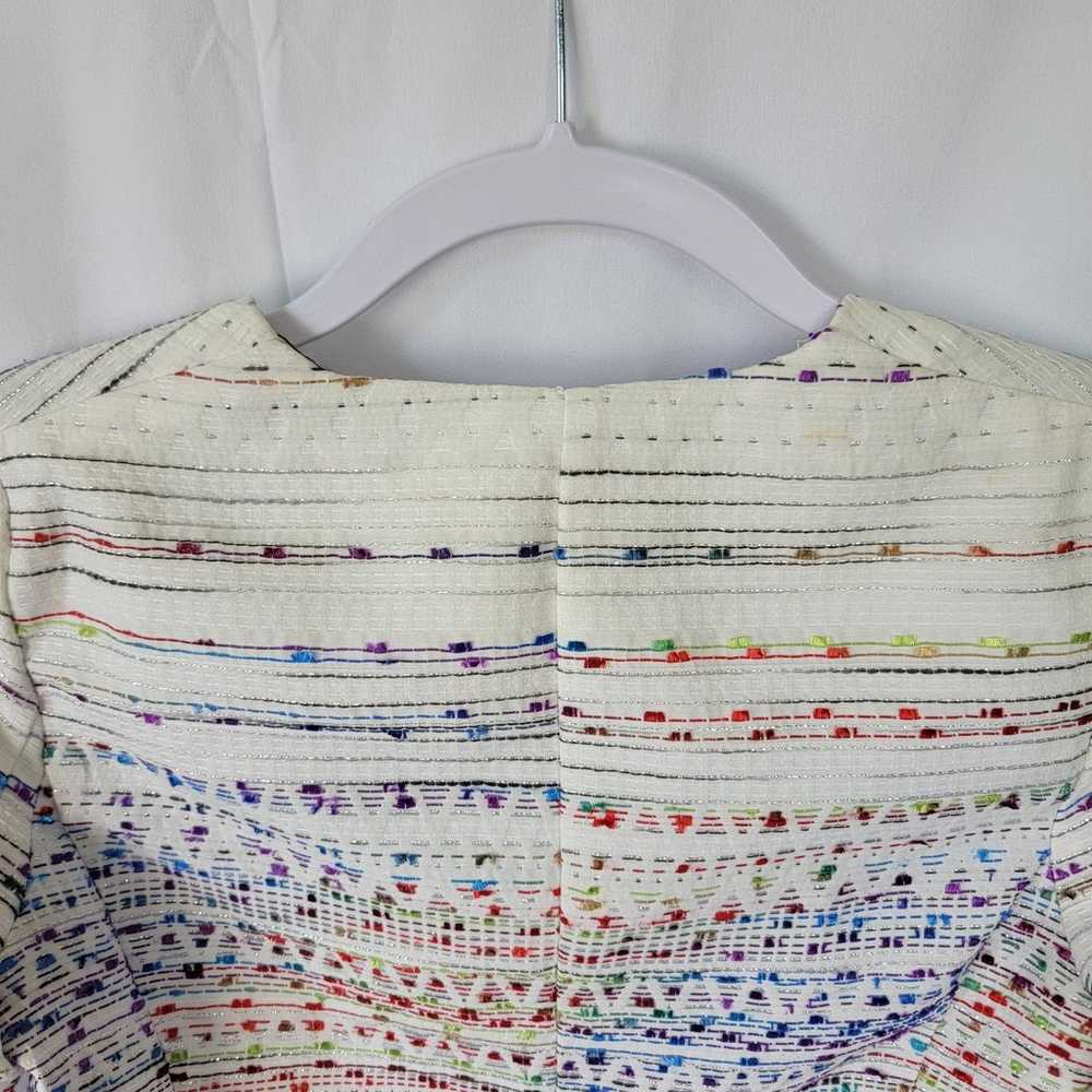 Zara White Metallic Colorful Confetti Tweed Peplu… - image 9
