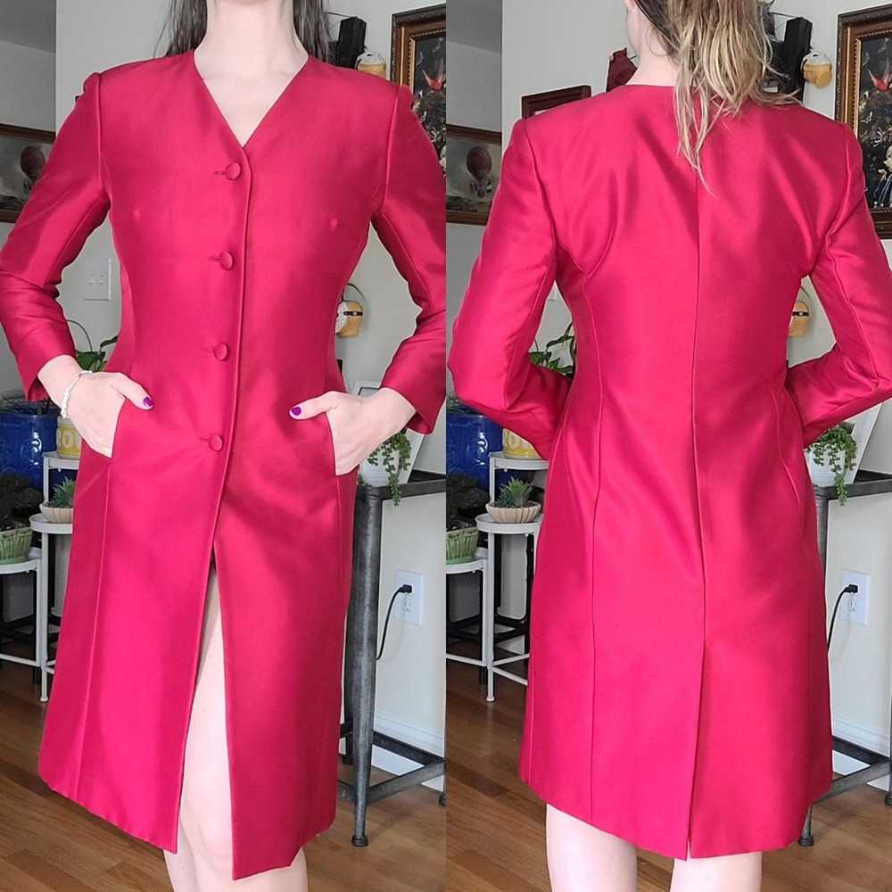 Vintage 1990's red silk formal coat - Ann Taylor - image 1