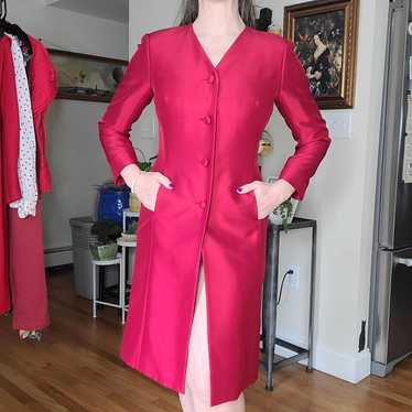 Vintage 1990's red silk formal coat - Ann Taylor