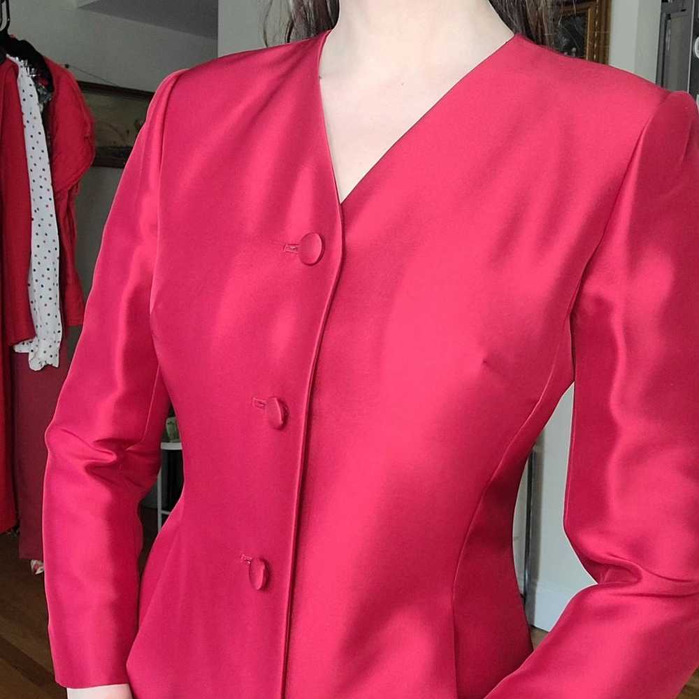 Vintage 1990's red silk formal coat - Ann Taylor - image 2