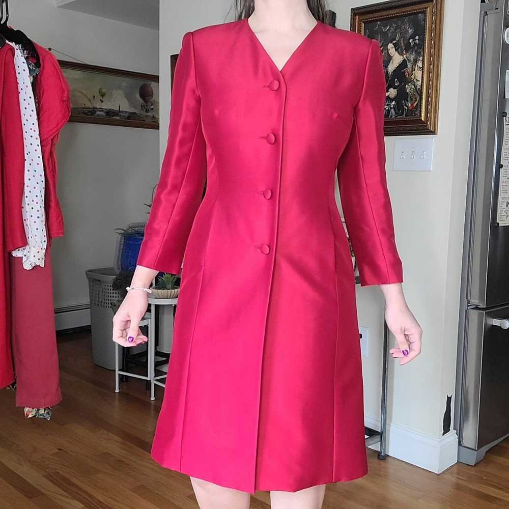 Vintage 1990's red silk formal coat - Ann Taylor - image 3