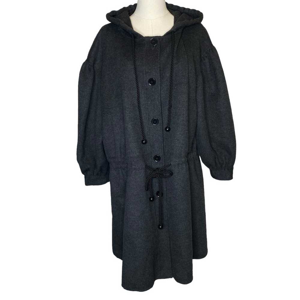 DKNY Wool Cashmere Grey Coat Oversized Hooded But… - image 1