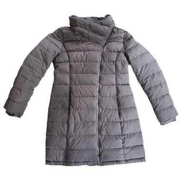 DKNY Gray Asymmetrical Puffer Jacket With Duck Dow