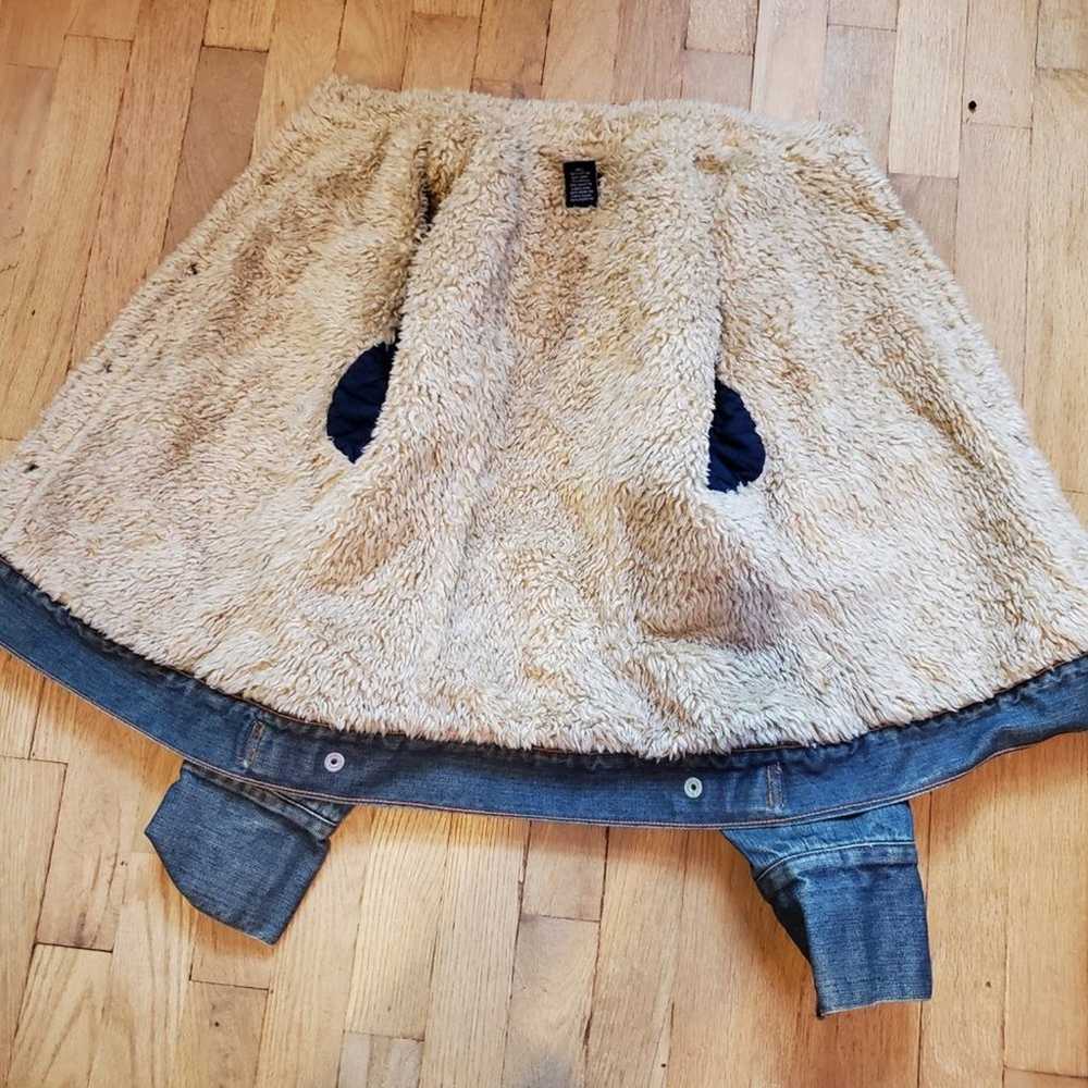 Vintage 2003 Y2K GAP Sherpa Faux Fur Lined Denim … - image 11