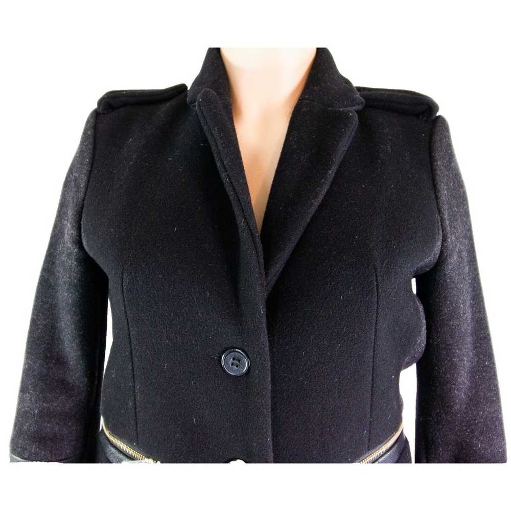 MAJE Black Wool Blend Button Front Overcoat Women… - image 3
