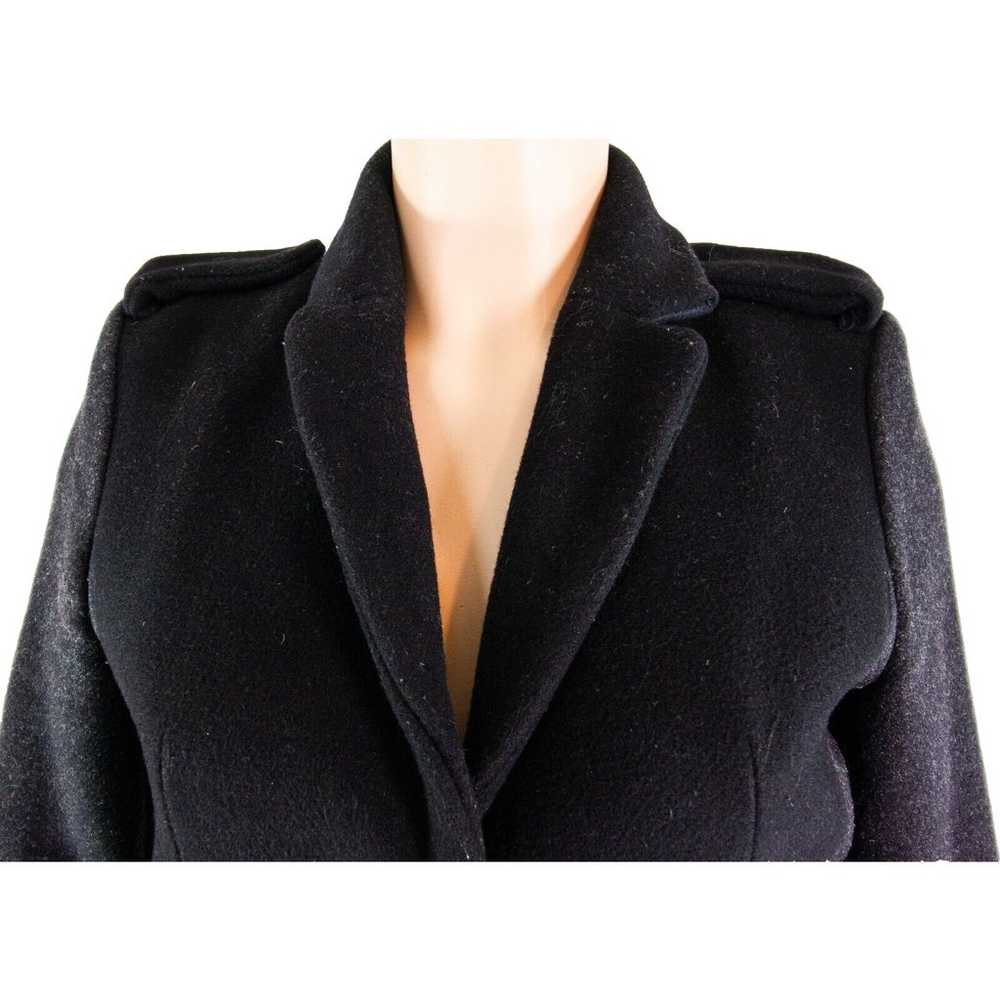 MAJE Black Wool Blend Button Front Overcoat Women… - image 5