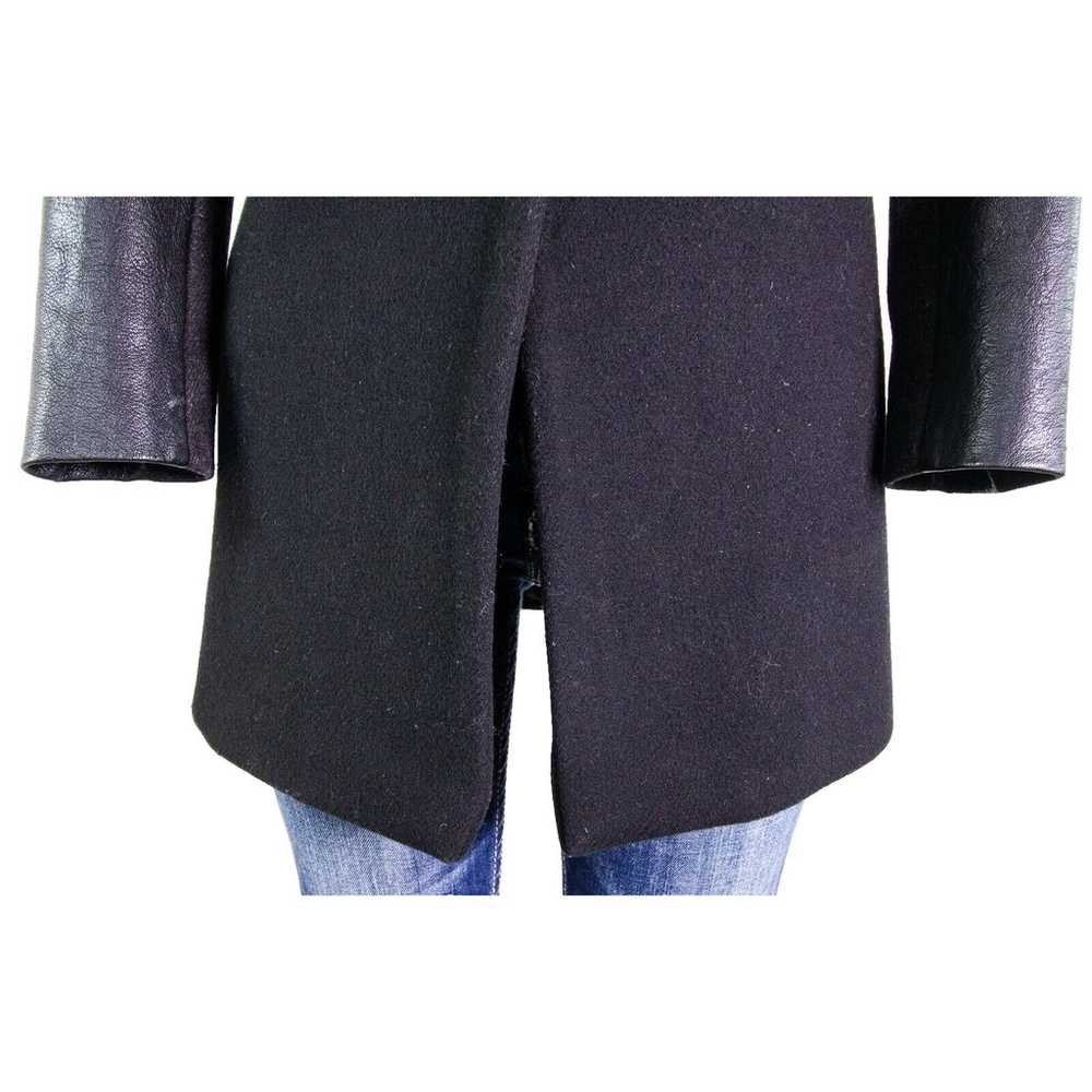 MAJE Black Wool Blend Button Front Overcoat Women… - image 6