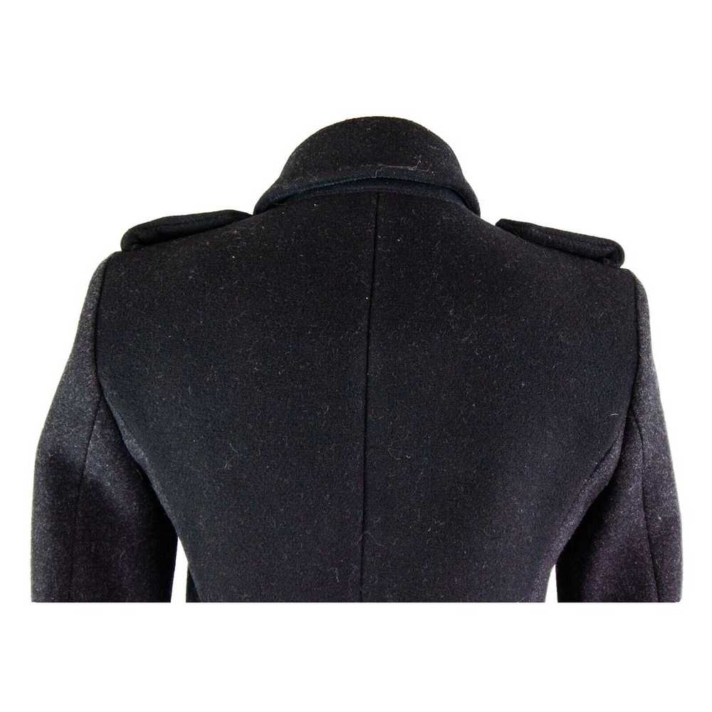 MAJE Black Wool Blend Button Front Overcoat Women… - image 7