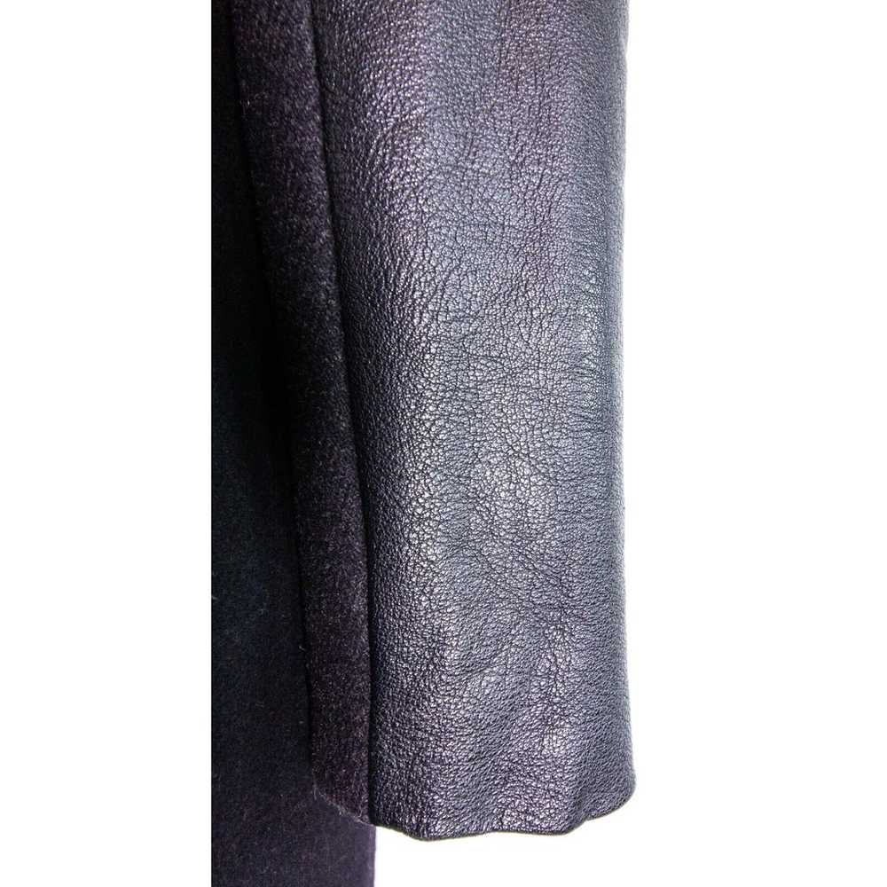 MAJE Black Wool Blend Button Front Overcoat Women… - image 8