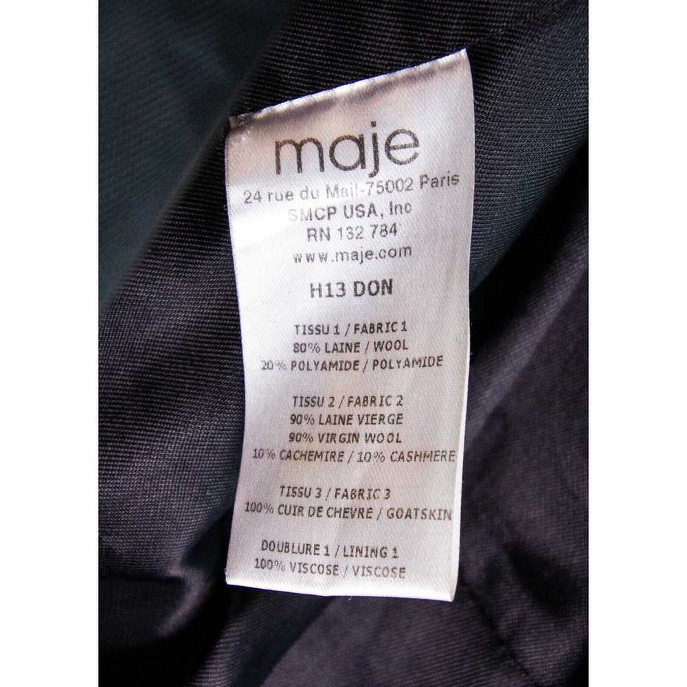MAJE Black Wool Blend Button Front Overcoat Women… - image 9