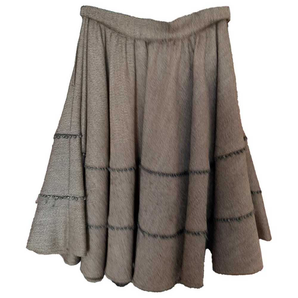 Non Signé / Unsigned Wool mid-length skirt - image 1