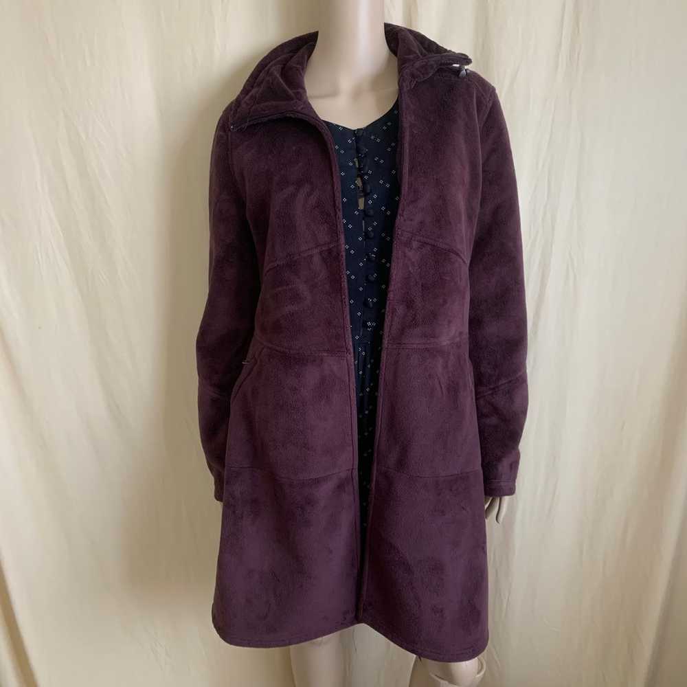 ATHLETA eggplant purple fleece coat - image 2